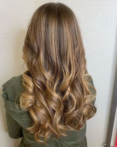 Light Brown Hair with Caramel Highlights
