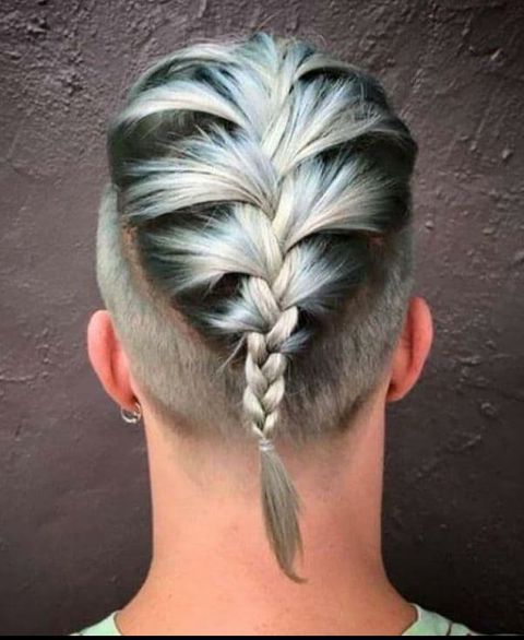 Fishtail ponytail with undercut