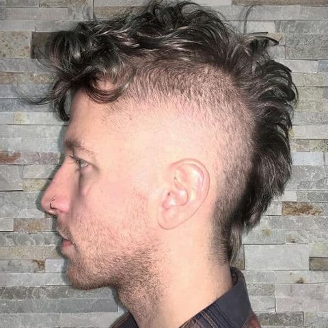 Thin hair + curly mohawk for men in 2021-2022