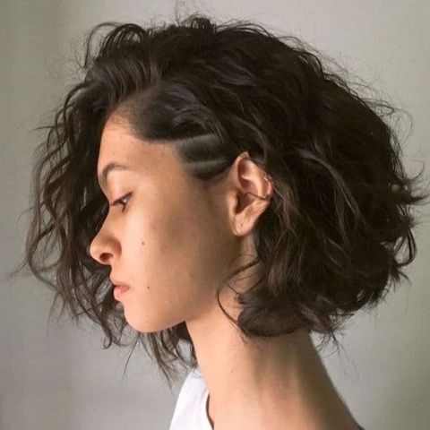 Curly undercut short bob hairstyle for women in 2021-2022