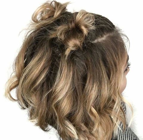 Short hairstyle with double ribbons for women in 2021-2022