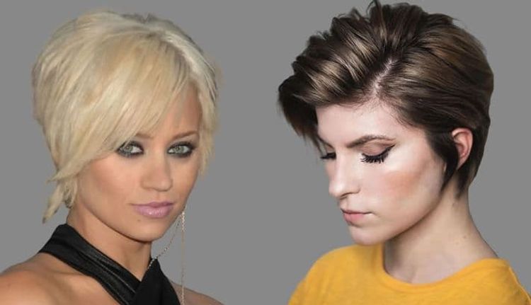 Side swept long pixie style for women over 30