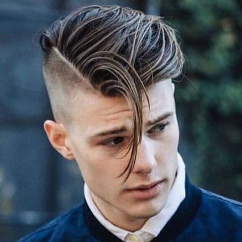 Layered undercut for men with long hair in 2021-2022