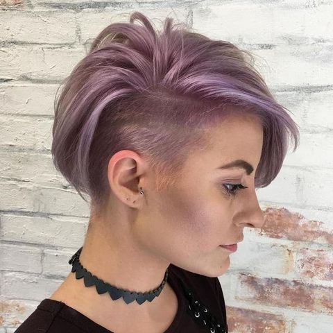 Pink thick hair with undercut
