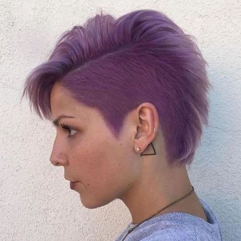 Purple short undercut hairstyle