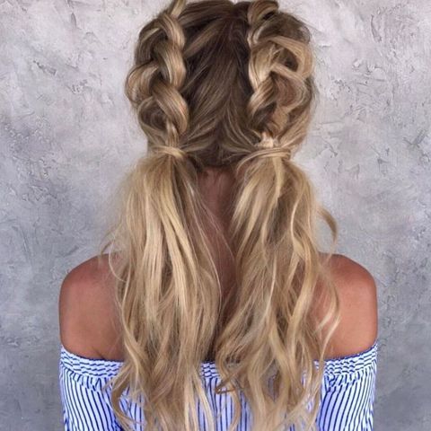 Dutch braids long hair