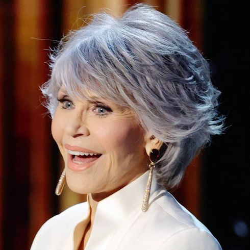 Grey color short haircut for women over 60 in 2022-2023