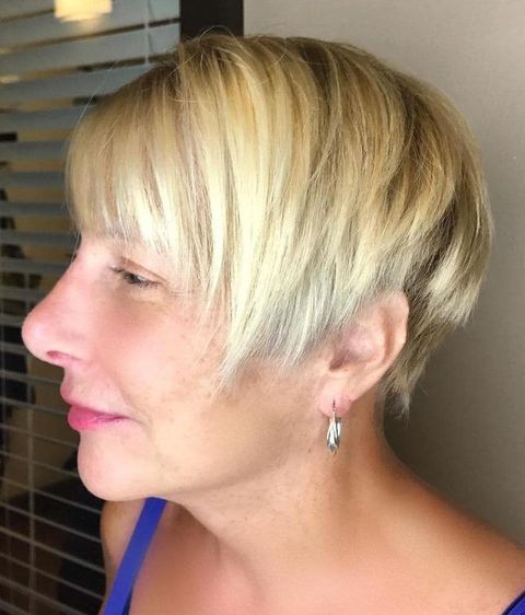Ombre blonde short hair over 50