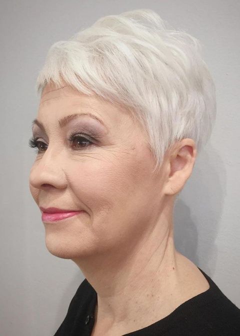 Pixie cut  with short bangs for women over 50
