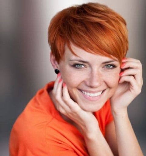 Red pixie hairstyle