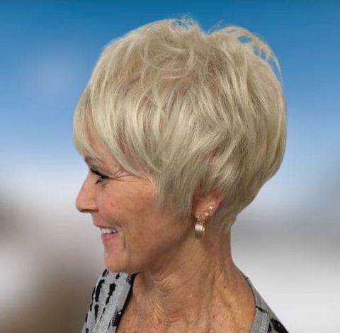 Fine hair short haircut for older women over 60