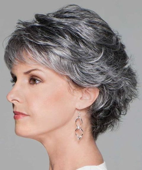 Layered grey short hair for women in 2021-2022