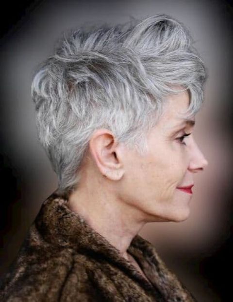 Grey short haircuts for older women in 2021-2022