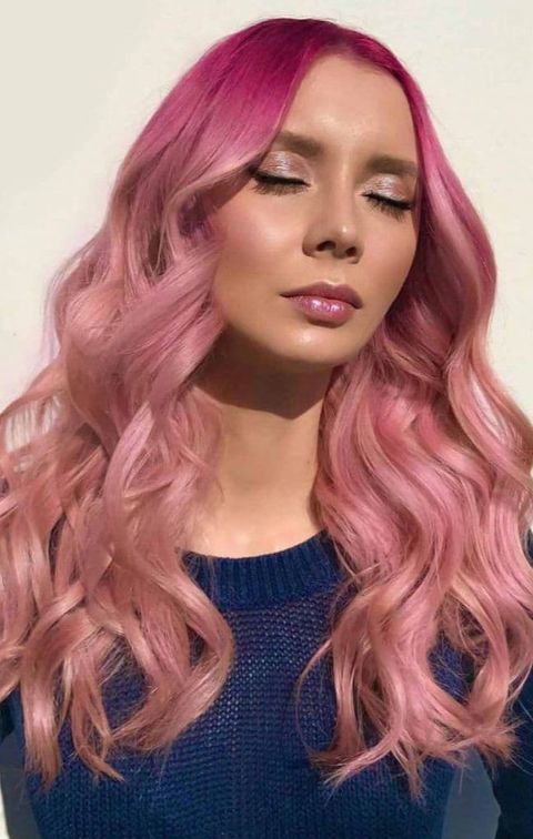 rose gold ombre waves