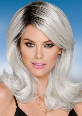 Gray hair color shades for women with mid-length hairstyle