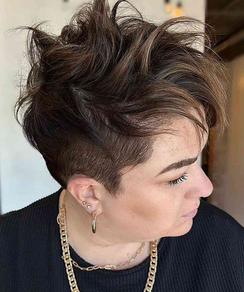 brown balayage pixie