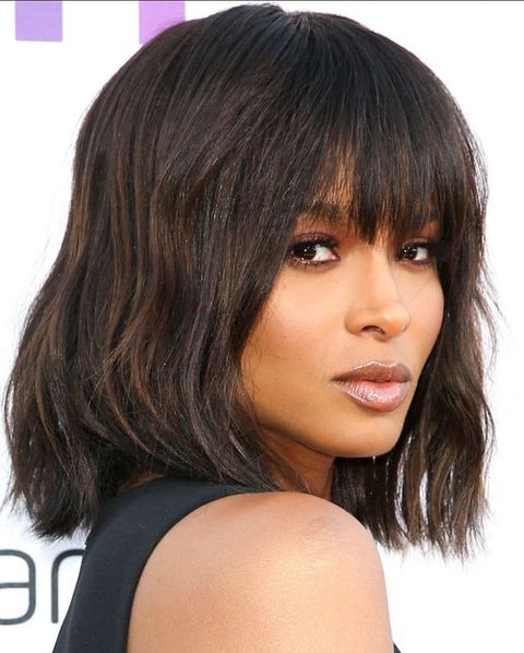 Black Haircuts and Hairstyles with Bangs for 2021